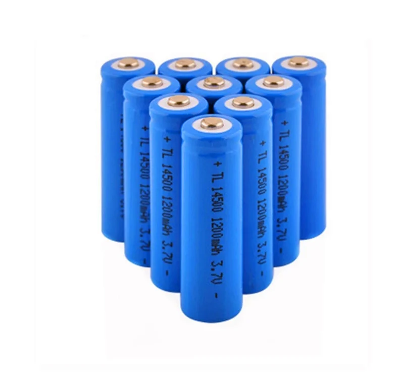 2 PIECES / LOT AA 14500 1200mah 3.7V lithium-ion rechargeable batteries