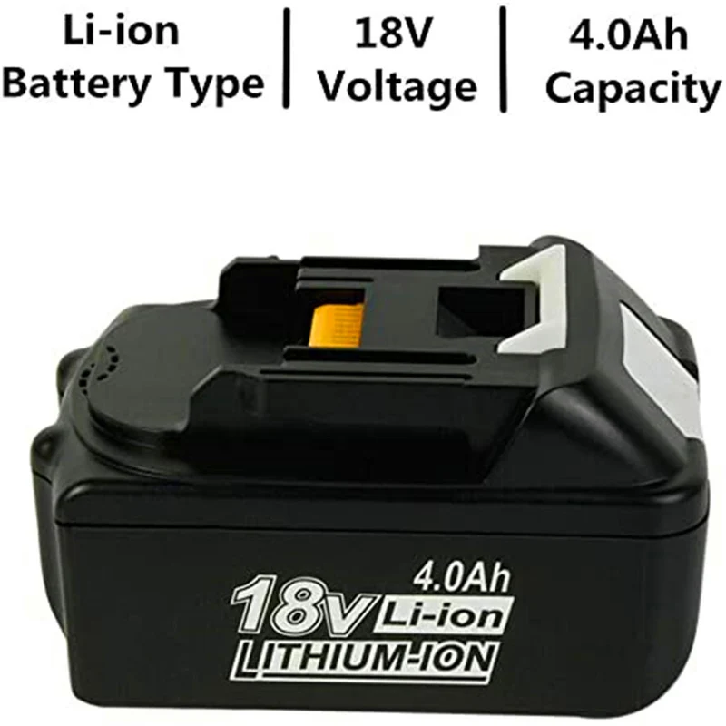 2 pieces 18V 4.0Ah Li-ion battery for Makita BL1840B BL1850B BL1850