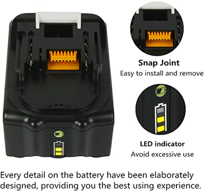 2 pieces 18V 4.0Ah Li-ion battery for Makita BL1840B BL1850B BL1850