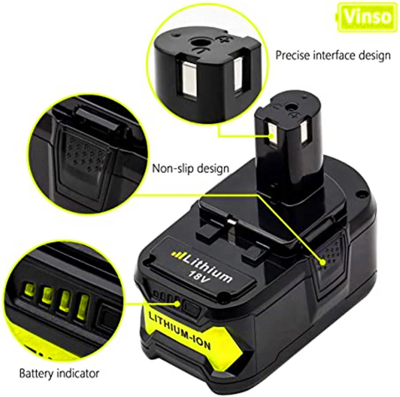 2 pieces 18V 6Ah lithium battery for Ryobi P108 RB18L50 RB18L40