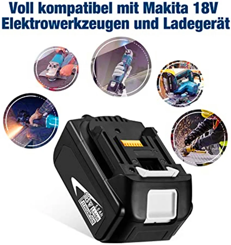 18V 5000mAh battery with LED display for Makita BL1830 BL1840BL1850 BL1860