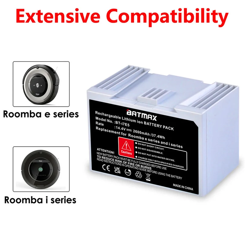 14.4V 2600mAh lithium ion battery for iRobot Roomba e5 i7