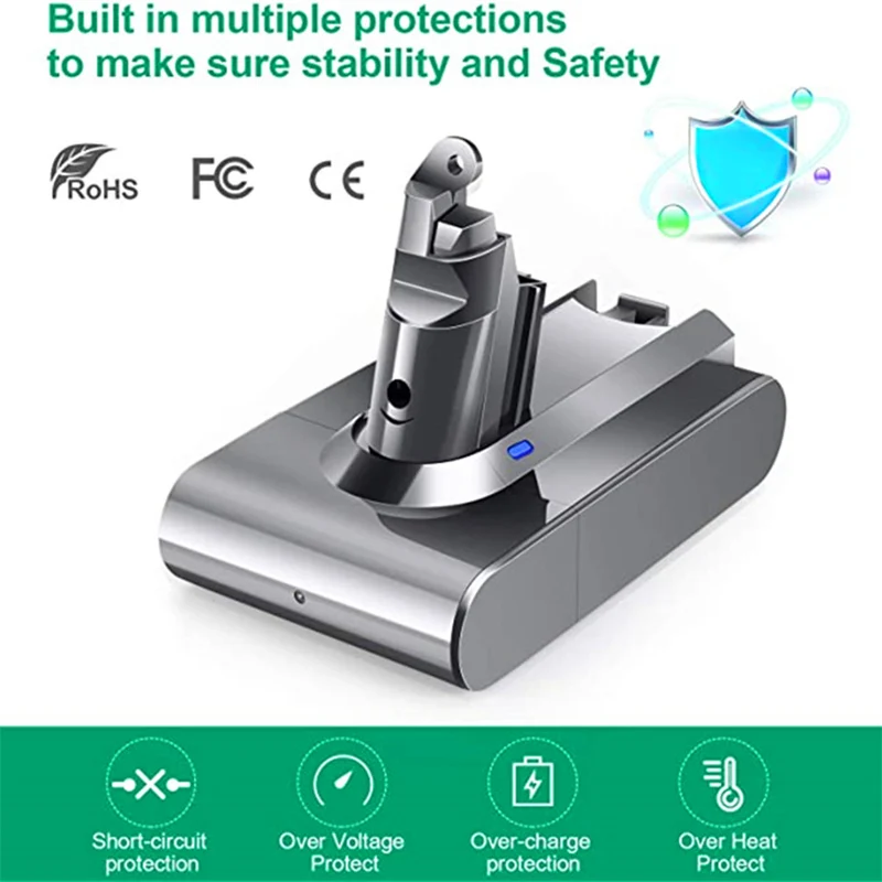21.6V 4000mAh Li-Ion Battery for Dyson V6 DC58 DC74 Animal SV03 SV04 SV05 SV06 SV07 Vacuum Cleaner