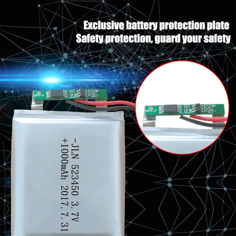 1000mAh 3.7V Polymer Lithium Rechargeable Li-ion Lipo Battery For GPS DVD MP3 MP5 Led