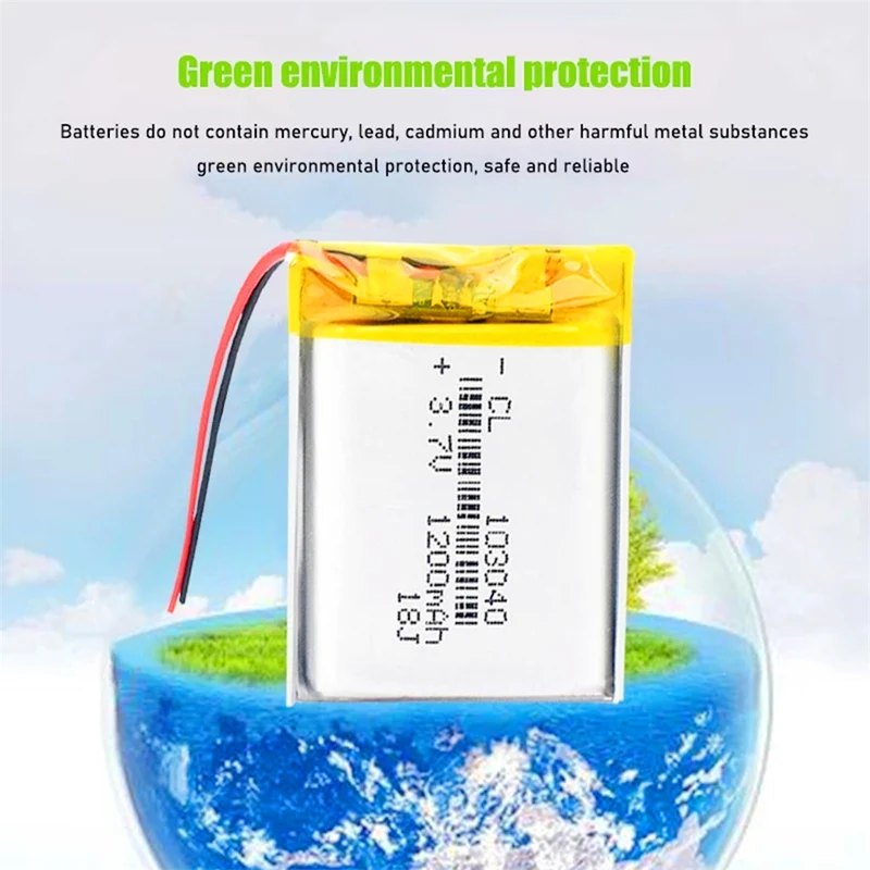 2 pieces 1200mAhli-ion Lipo cells Lithium Li-Po Polymer Battery For MP4 DVD GPS Bluetooth