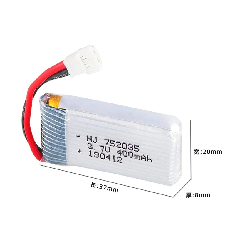 5pcs 3.7V 400mAh 35C Lipo Battery + Charger for E33C E33 U816A RC Quadcopter Drone
