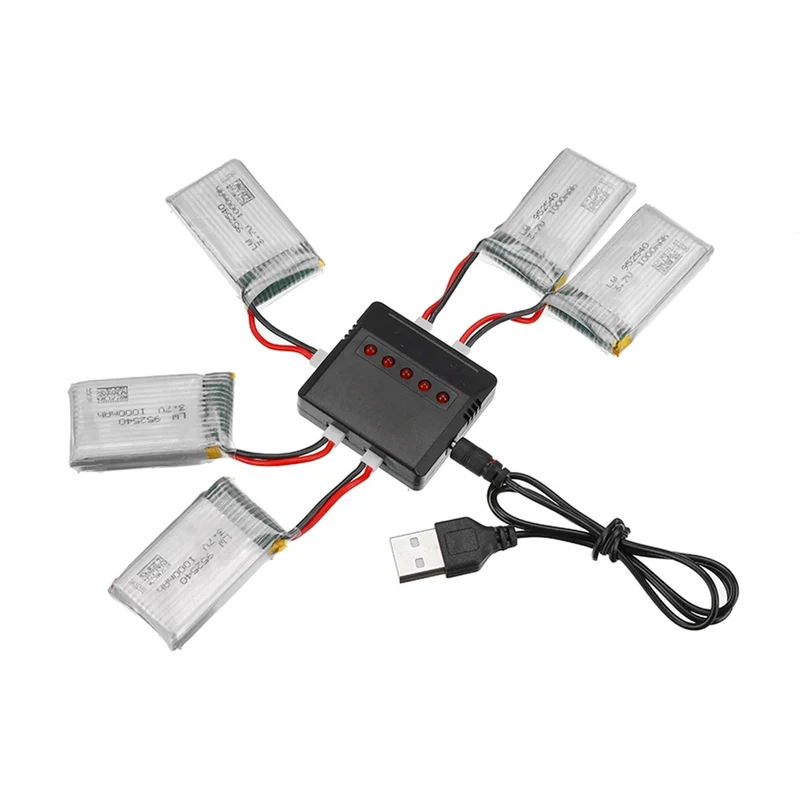 5pcs 3.7V 1000mAh 25c Lipo Battery 952540 For Syma X5 X5S H5C CX-30W RC Quadcopter