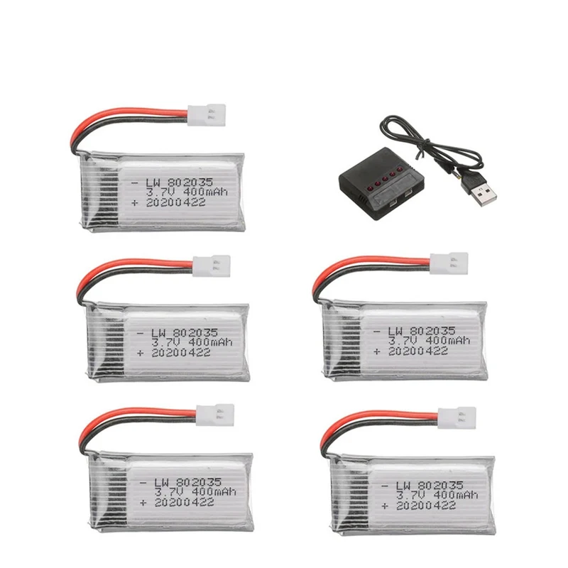 5 pieces 3.7V 400mAh Lipo Battery For E33C E33 U816A V252 RC Drone Spare Parts 802035