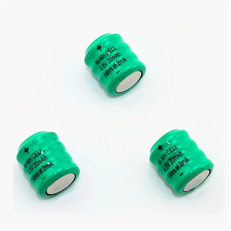 3x Ni-Mh Button Battery 4.8V 20MAH for Car LED Flashlight 7575