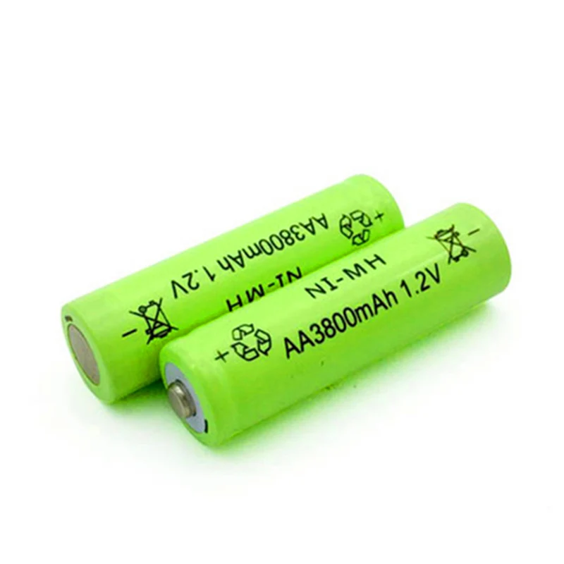 2pcs 1.2V 3800mAh AA Battery Ni-Mh Neutral Rechargeable Battery for Camera Flashlight