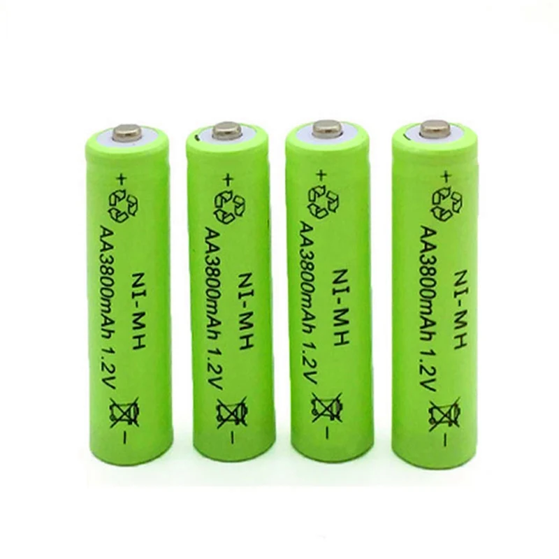 2pcs 1.2V 3800mAh AA Battery Ni-Mh Neutral Rechargeable Battery for Camera Flashlight