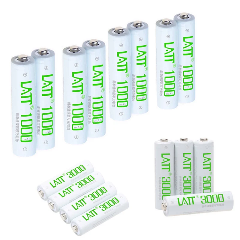 8pcs AA + 8pcs AAA Rechargeable AA 1.2V 3000mAh / 1.2V AAA 1000mah Battery