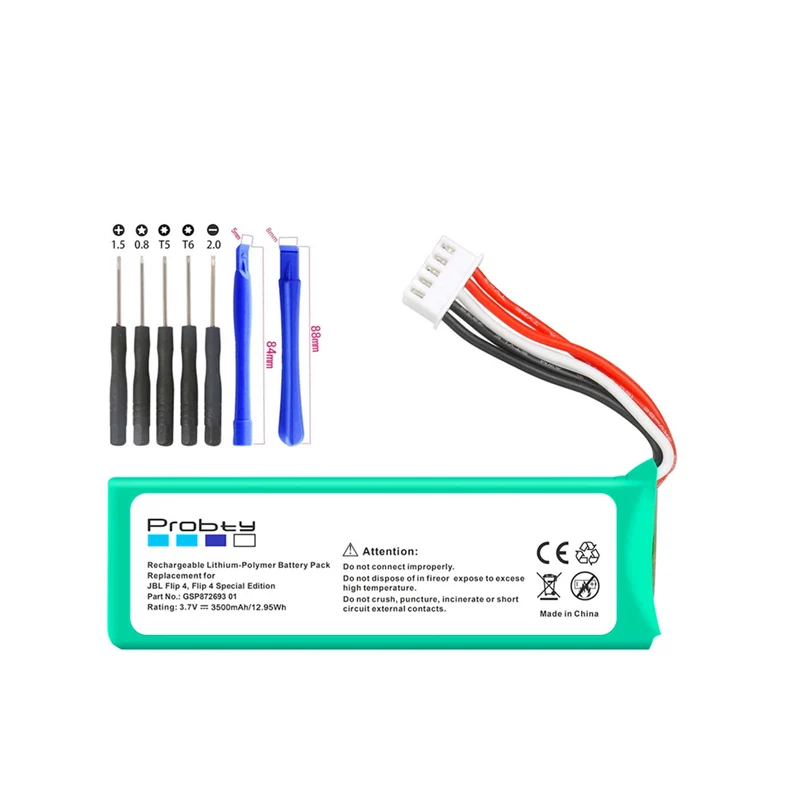 3.7V 3500mAh Battery GSP872693 01 for Speaker Flip 4, Flip 4 Special Edition + Repair Tool