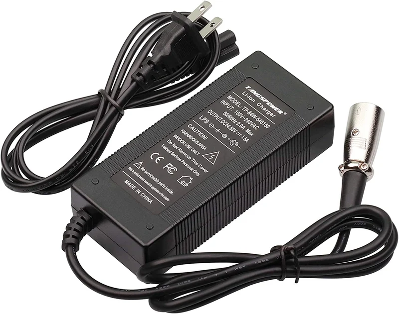 54.6 V Adapter Battery Charger 13S 48 V DC XLR Cinch Connection Socket for 48V 10Ah 12Ah 15Ah 20Ah