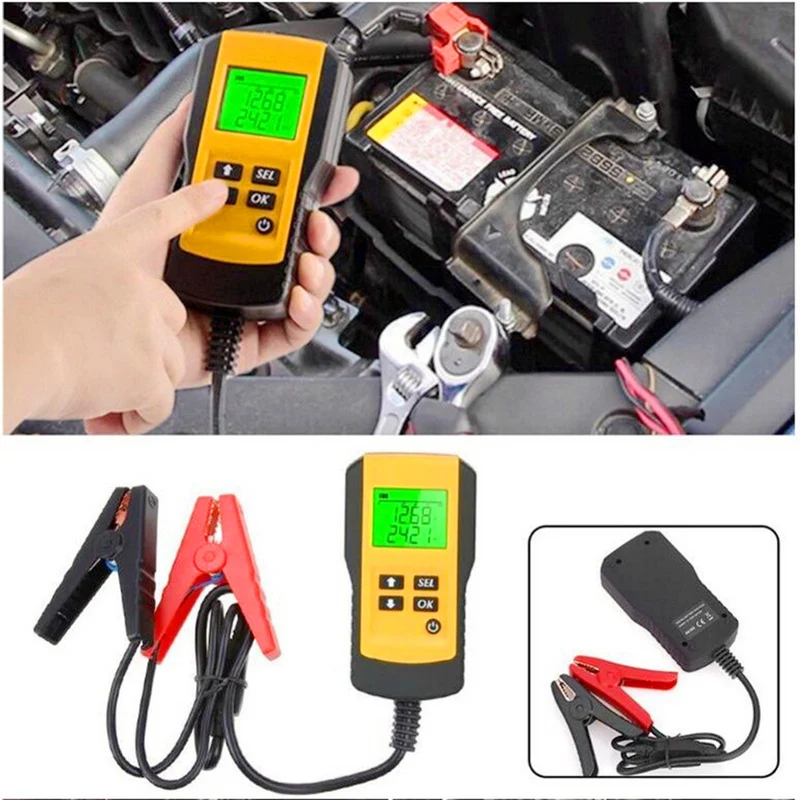 12V Vehicle Battery Digital Tester Analysis Car Diagnostic Tool for Dry Wet Lead-Acid Battery