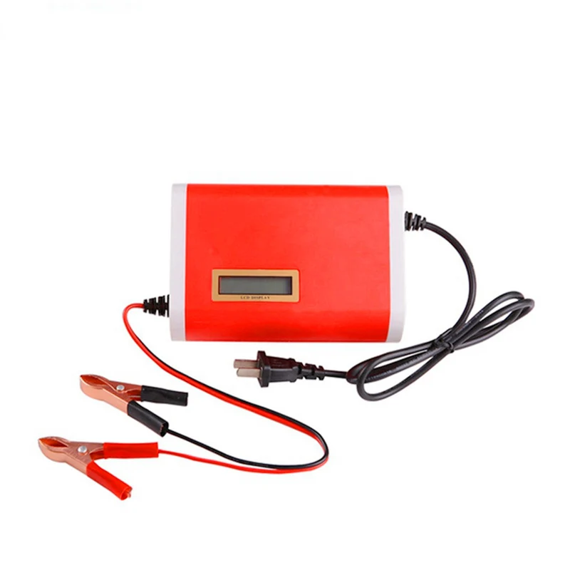12V Fully Automatic Motorcycle Car Battery Charger 6A Intelligent Fast Charging Cable From 20-80AH