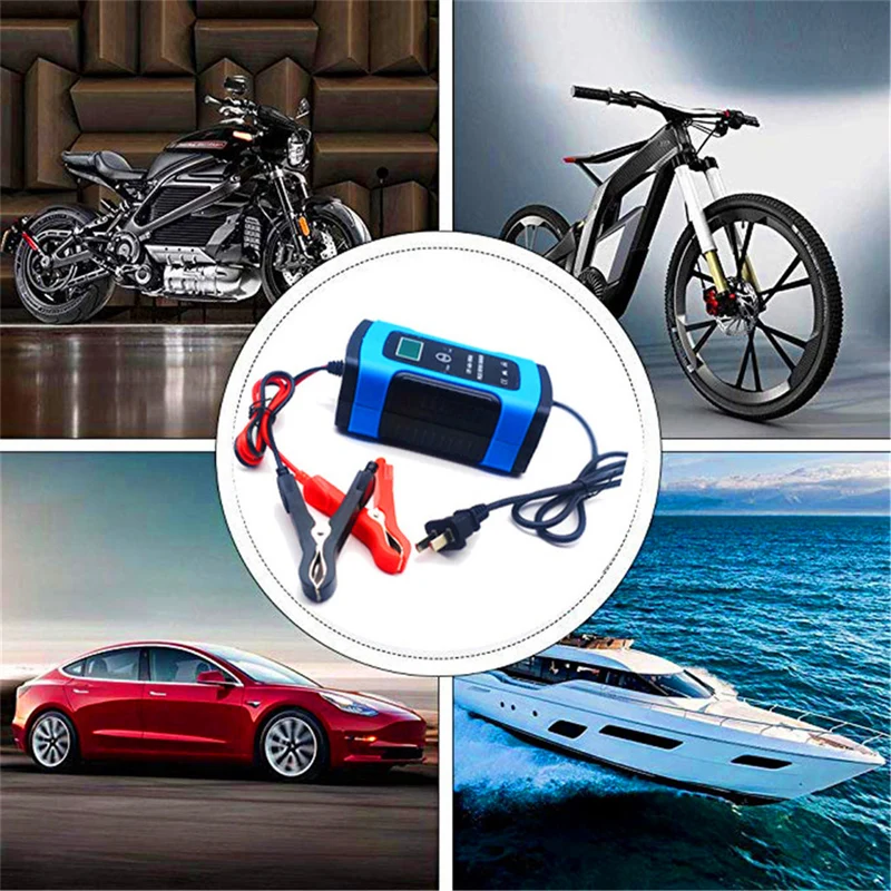 12V 6A Battery Charger Automatic Supervisor Smart Lead Acid Power Charging Adapter For Automotive Truck Car