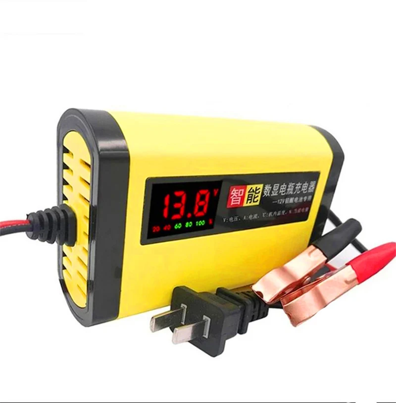 12V 2A Car Motorcycle Battery Charger LED Display US Smart Automotive Truck Motorcycle for 12AH 14AH 20AH