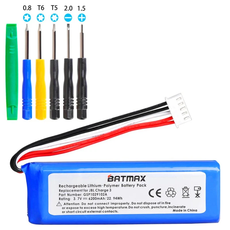 3.7V 6200mAh battery GSP1029102A + Free tools for charge 3 for JBL charge 3