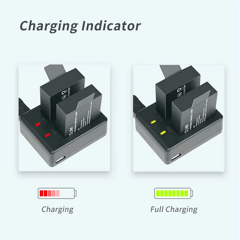 2 pieces SHOOT Dual Port Battery Charger with 2pcs 900mAh Battery for M10 Sj4000 Sj5000 Sj 5000 Action Camera