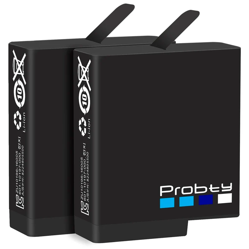 Black camera battery Original-Probty for GoPro Hero 7 Hero 6 Hero 5 Black Battery or Triple Charger