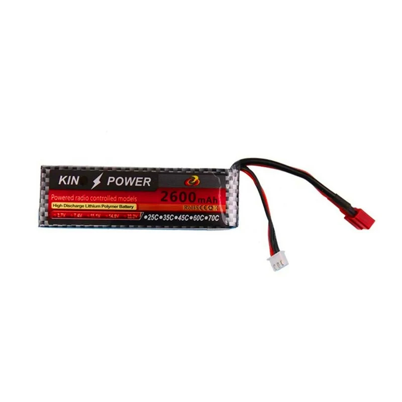 7.4V 2600mAh Lipo Battery T Plug for WLtoys 1/14 144001 RC Car Upgrade