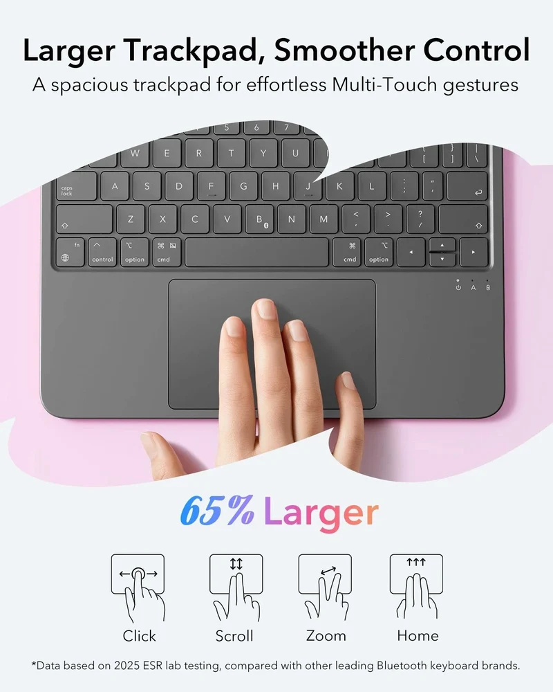 iPad Air 11" (M4) 2026 Flex Keyboard Case (Detachable)- US Layout-Dark Gray