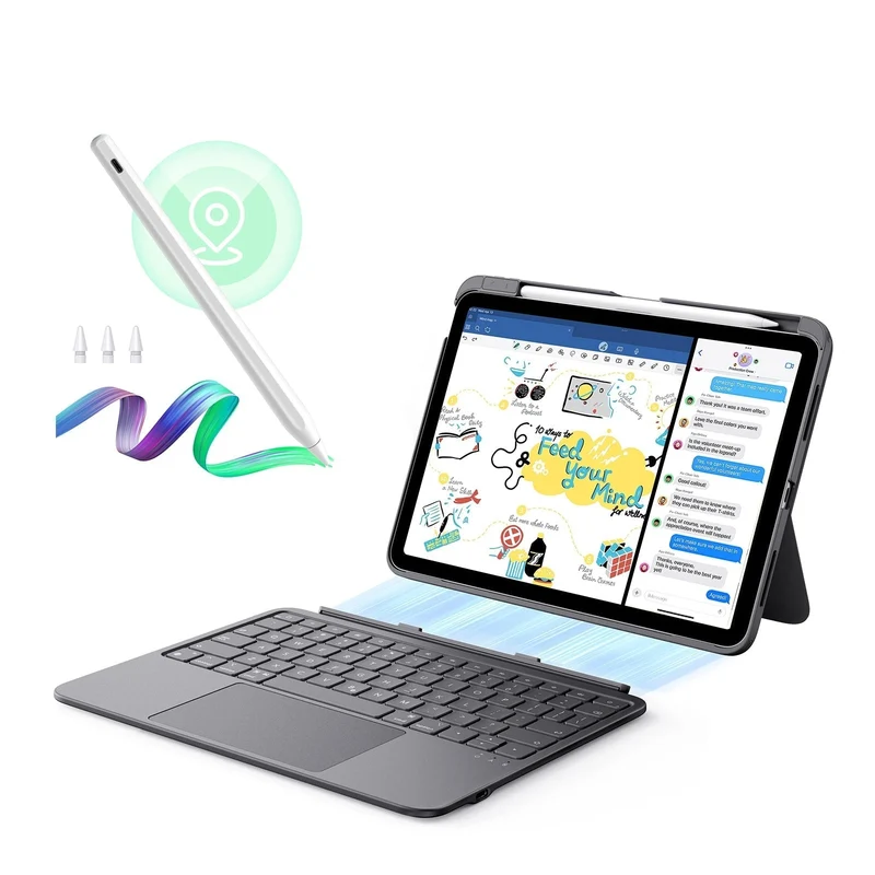 iPad Air 11” (M4) 2026 Flex Keyboard Case (Detachable) with Geo Pencil Bundle- US Layout-Dark Gray
