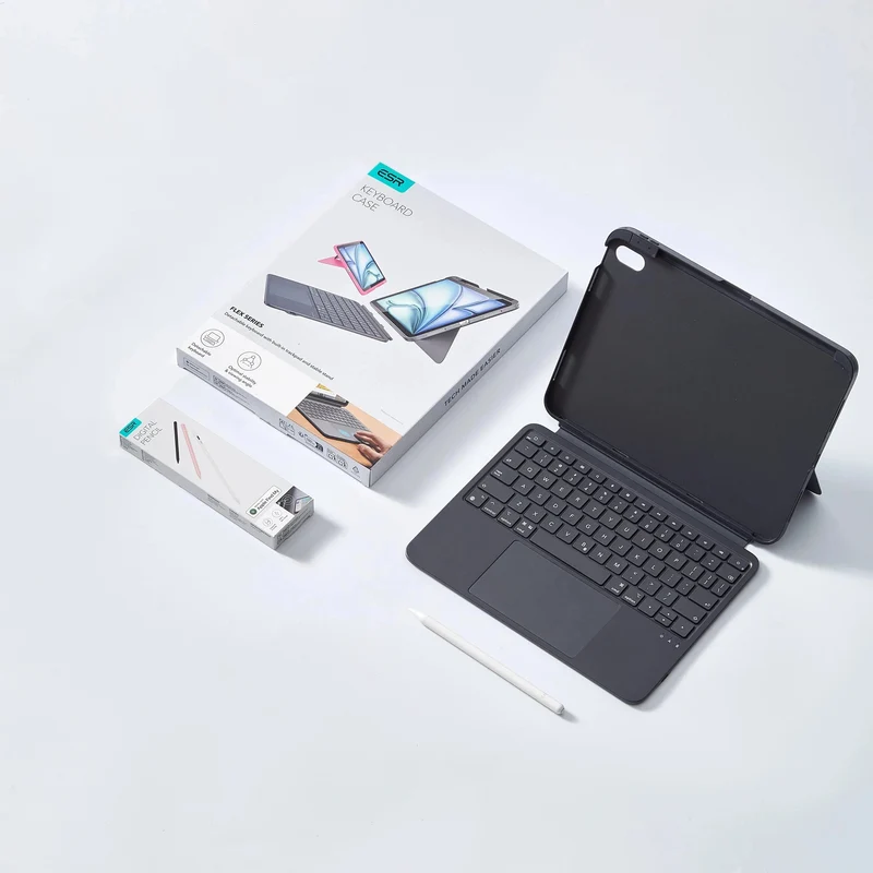 iPad Air 11” (M4) 2026 Flex Keyboard Case (Detachable) with Geo Pencil Bundle- US Layout-Dark Gray