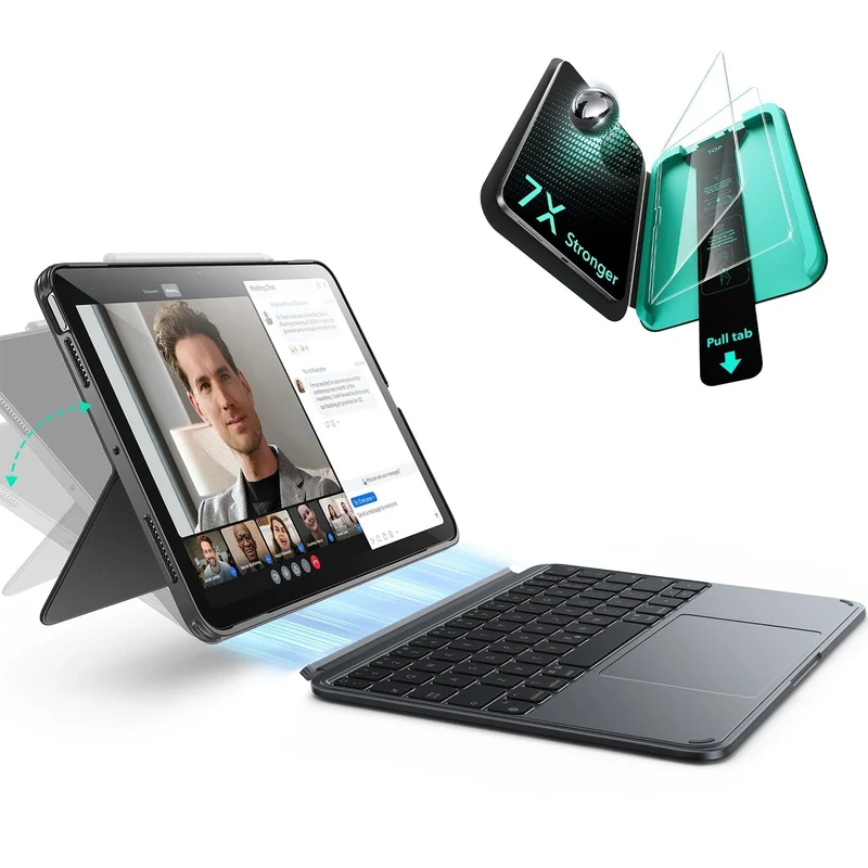 iPad Air 11" (M4) 2026 Shift Keyboard Case (Detachable) Protection Bundle -US Layout-Dark Gray