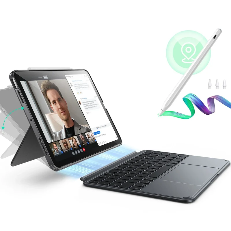 iPad Air 13” (M4) 2026 Shift Keyboard Case (Detachable) with Geo Digital Pencil Bundle -US Layout-Dark Gray