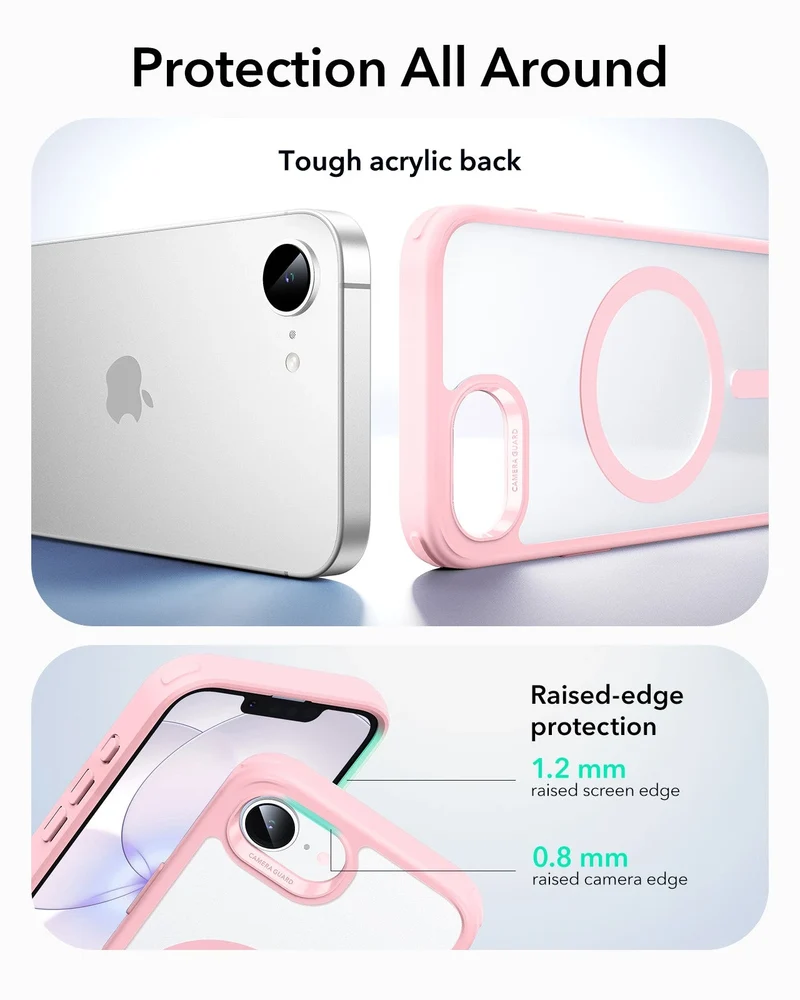 iPhone 17e Bundle Classic Hybrid Magnetic Case & Armorite® Privacy Screen Protector - Frosted Bubblegum Pink