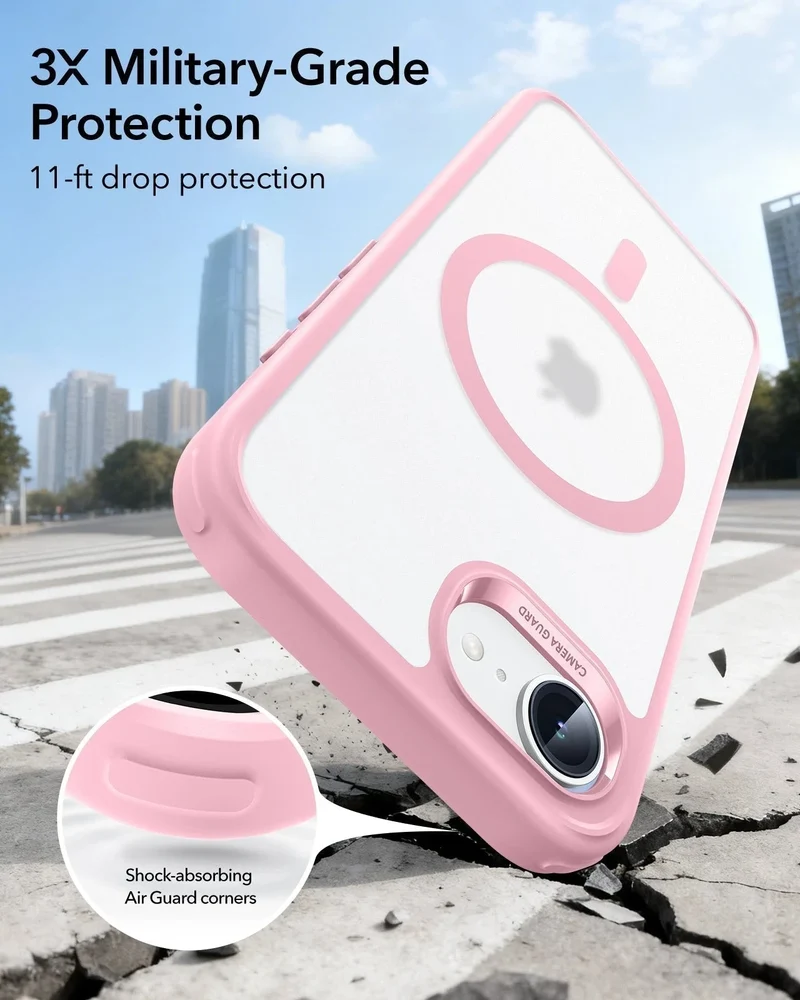iPhone 17e Bundle Classic Hybrid Magnetic Case & Armorite® Privacy Screen Protector - Frosted Bubblegum Pink