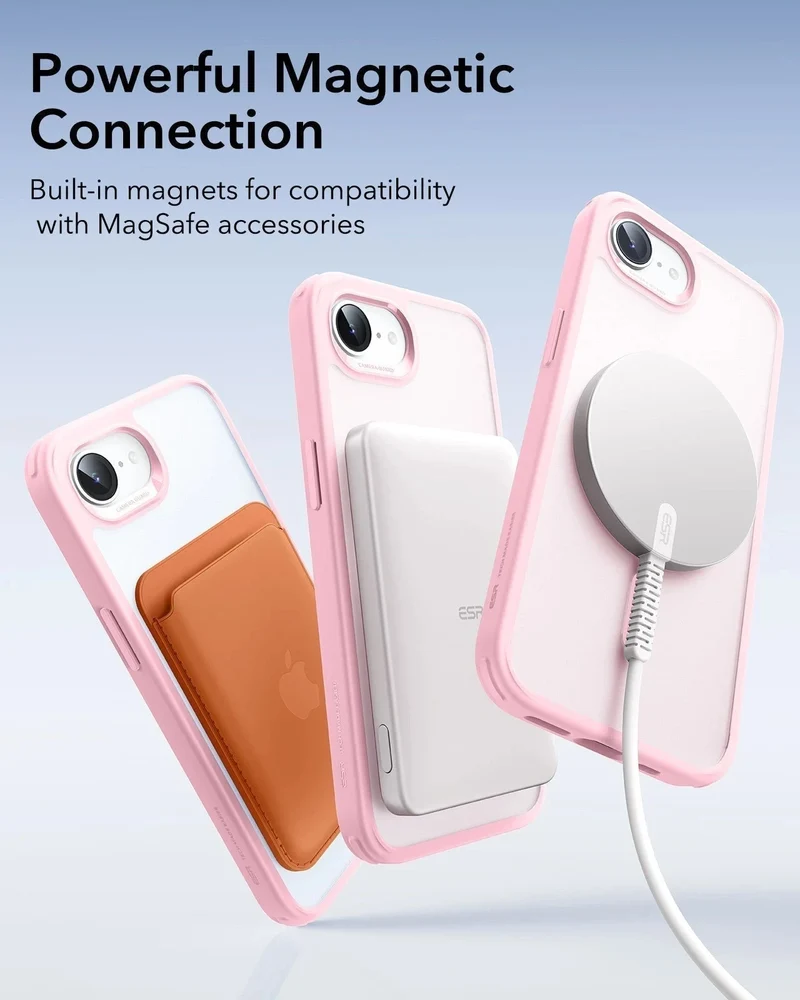 iPhone 17e Bundle Classic Hybrid Magnetic Case & Armorite® Privacy Screen Protector - Frosted Bubblegum Pink