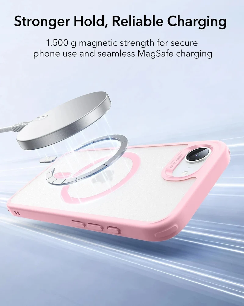 iPhone 17e Bundle Classic Hybrid Magnetic Case & Armorite® Privacy Screen Protector - Frosted Bubblegum Pink