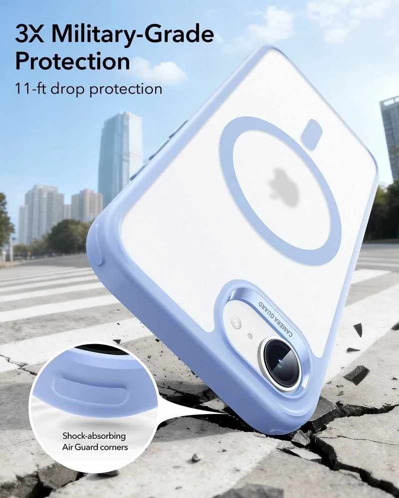 iPhone 17e Bundle Classic Hybrid Magnetic Case & Armorite® Screen Protector - Frosted Light Blue