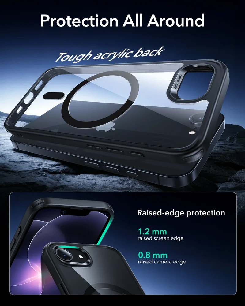 iPhone 17e Bundle Classic Hybrid Magnetic Case & Armorite® Screen Protector - Clear Black