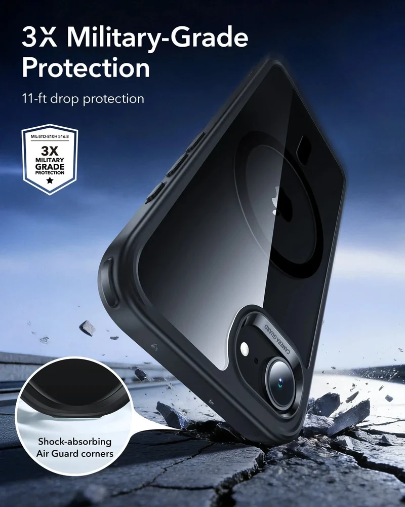 iPhone 17e Bundle Classic Hybrid Magnetic Case & Armorite® Screen Protector - Clear Black