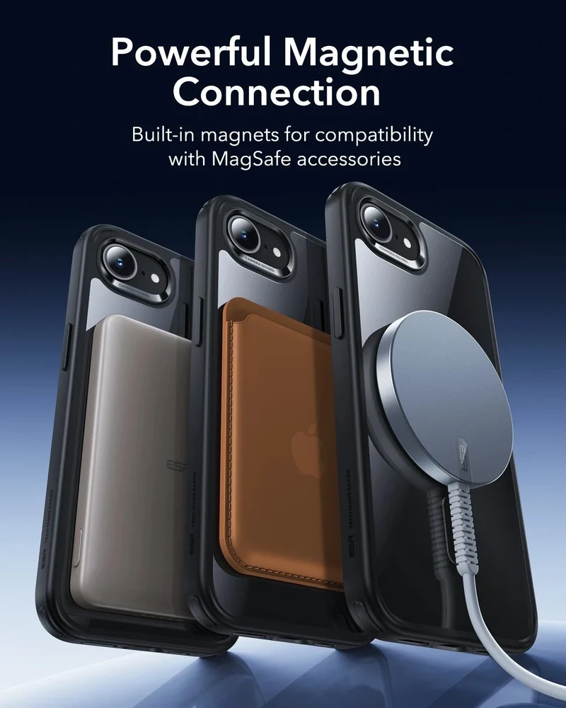 iPhone 17e Bundle Classic Hybrid Magnetic Case & Armorite® Screen Protector - Clear Black