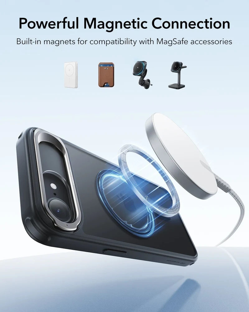 iPhone 17e Classic Hybrid Magnetic Case (Stash Stand) - Frosted Black