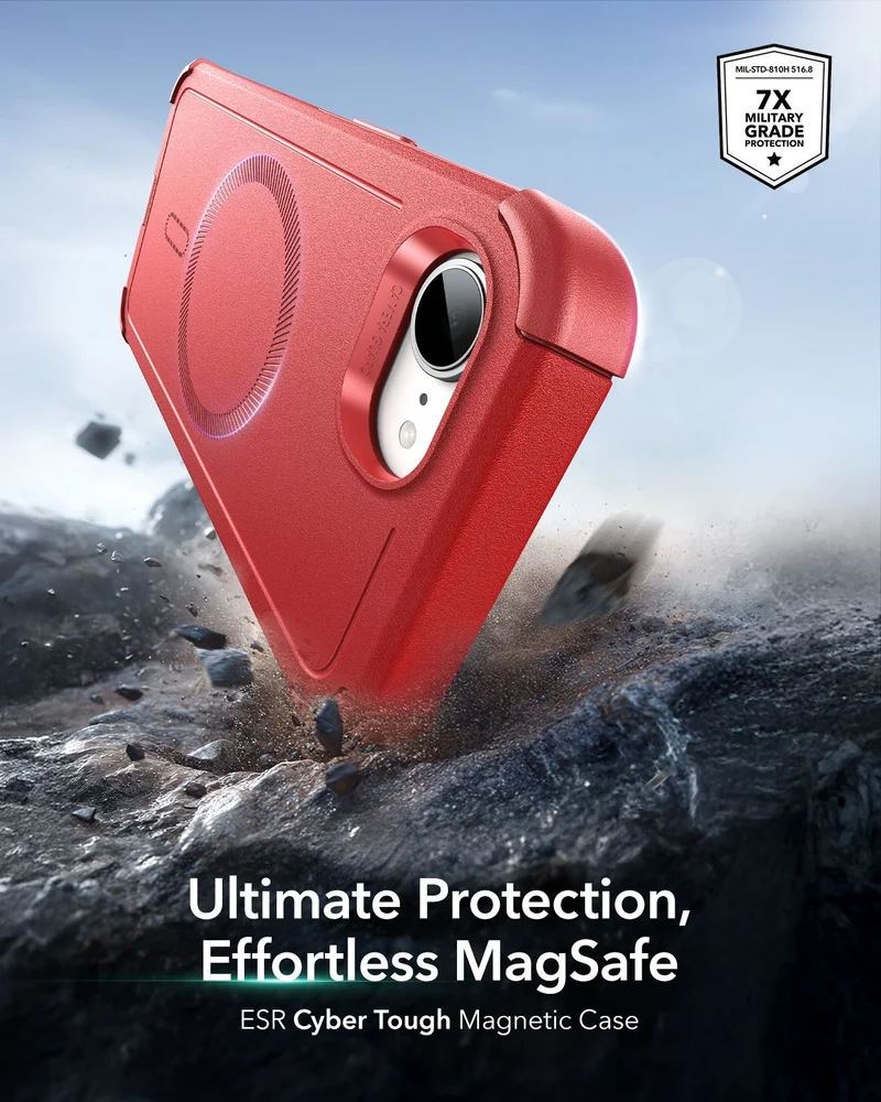 iPhone 17e Cyber Tough Magnetic Case - Red