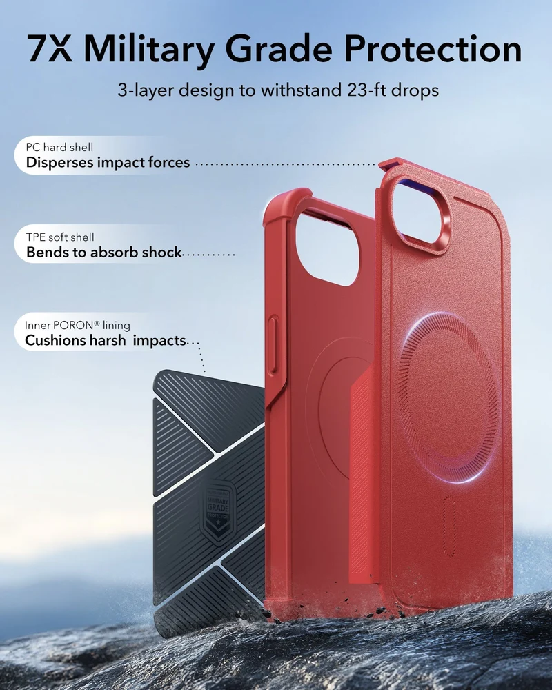 iPhone 17e Cyber Tough Magnetic Case - Red