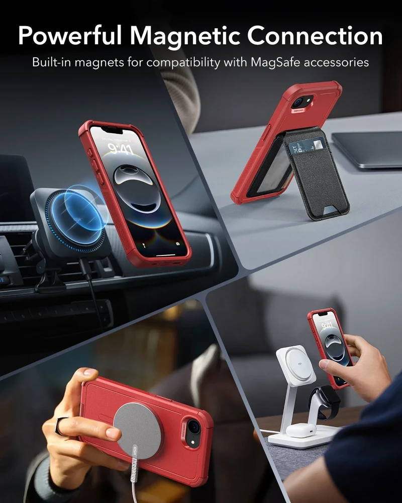iPhone 17e Cyber Tough Magnetic Case - Red