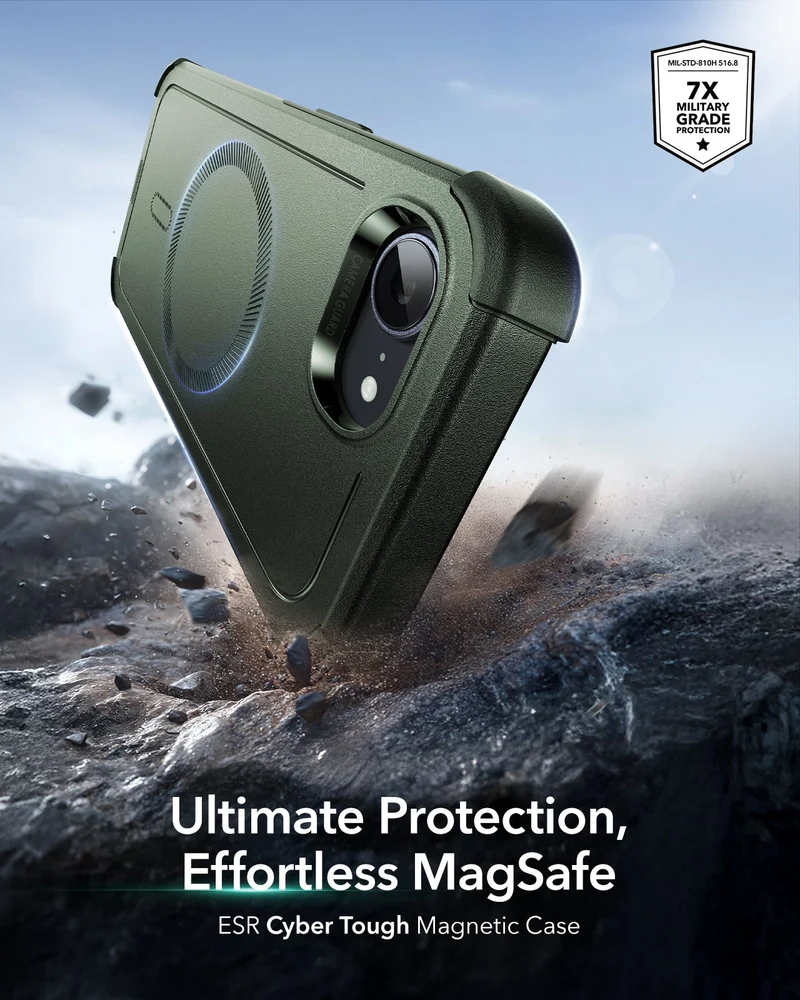 iPhone 17e Cyber Tough Magnetic Case - Olive Green