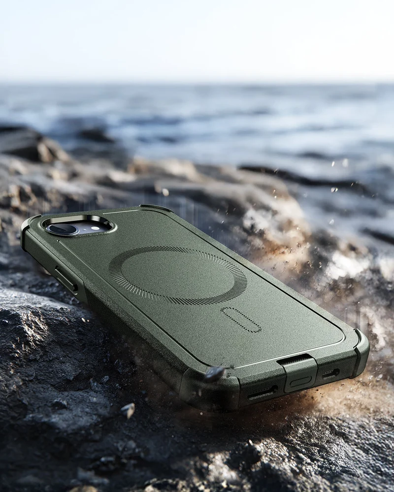 iPhone 17e Cyber Tough Magnetic Case - Olive Green