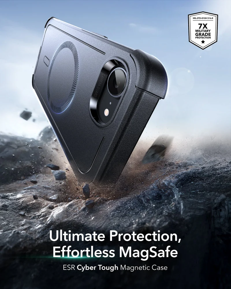 iPhone 17e Cyber Tough Magnetic Case - Black