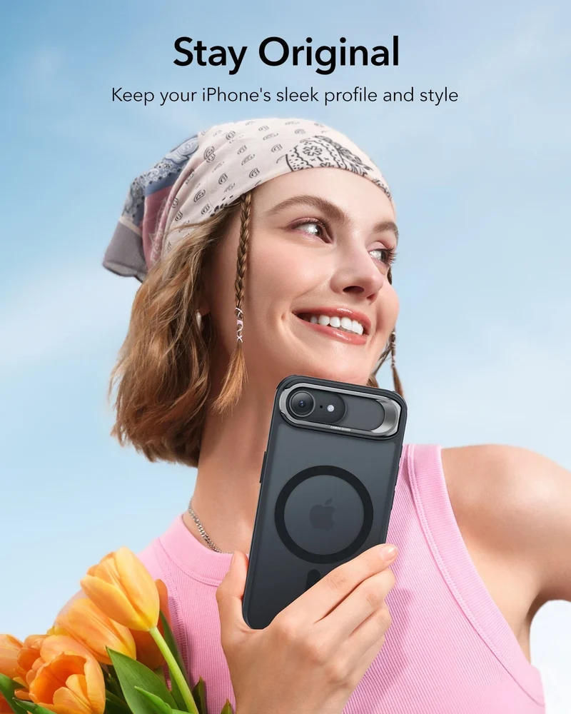 iPhone 17e Classic Hybrid Magnetic Case (Stash Stand) - Frosted Black