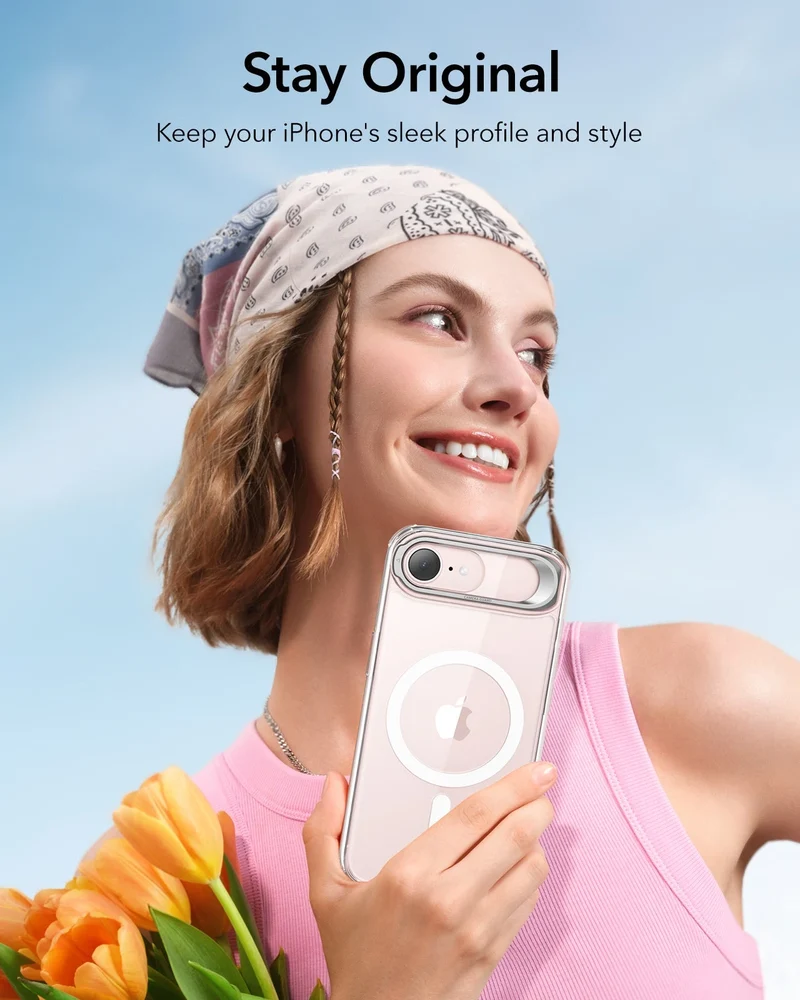 iPhone 17e Classic Hybrid Magnetic Case (Stash Stand) - Clear