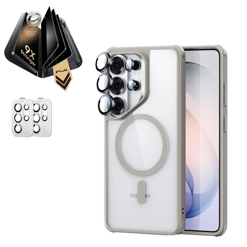 Galaxy S26 Ultra Bundle Classic Hybrid Magnetic Case and Armorite® Pro Privacy Screen Protector - Clear Grey