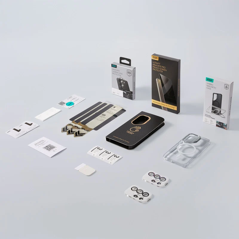 Galaxy S26 Ultra Bundle Classic Hybrid Magnetic Case (Stash Stand) and Armorite® Pro Privacy Screen Protector - Clear
